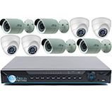 4 HD-AVS 2 MP Security Bullet Cameras and 4 Dome Cameras DVR System Kit for Business and Home Office