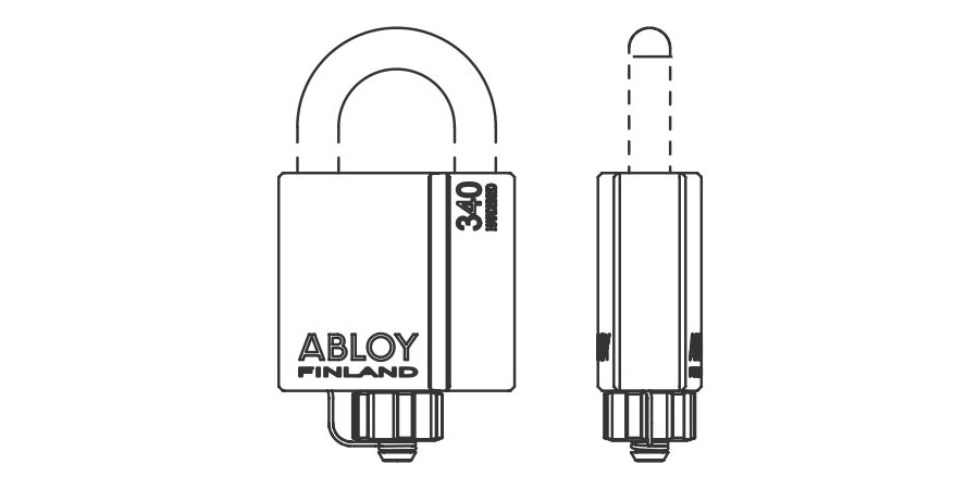 Padlock, Rekeyable, Key Removable, 2-Shackle, 25/64" Shackle Diameter, 1-31/32" Clearance, Hardened Steel, Chrome Plated