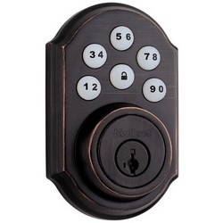Door Electronic Deadbolt, Smartcode, Single Cylinder, Touchpad, 3-1/4" Width x 7-1/4" Height, Venetian Bronze, Clear Pack