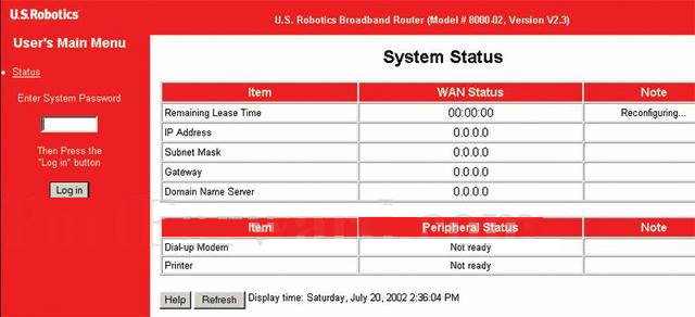 Us Robotics Router Login Default