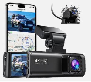 4K Dual Dash Camera Front and Rear Dash Cam Built-in WiFi&GPS for Cars