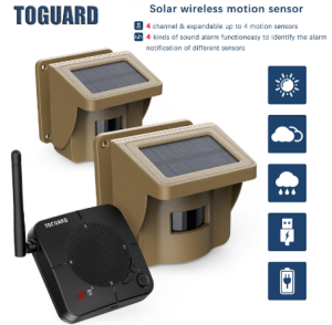 Solar Driveway Security Alarm System Wireless PIR Motion Sensor Detector Monitor