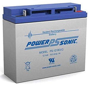 PS-12180F2 Lead Acid Battery, Sealed, Rechargeable, 12 Volt, 18 Amp-Hr
