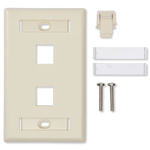 Belden AX102248 KeyConnect Single-Gang Faceplate, 4-port, Almond