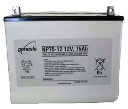 NP75-12B 12 Volt/75 Amp Hour Sealed Lead Acid Battery with Bolt Terminal