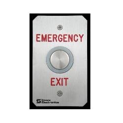 PEBSS4-US Essex U.S. Single Gang Piezoelectric Switch, "EMERGENCY EXIT" in Red