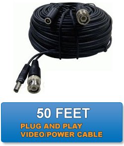 50 Feet BNC/DC Video/Power Siamese Cable