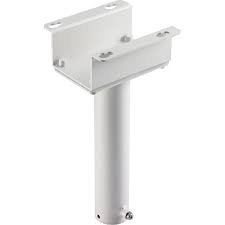 Camera Mount Straight Tube, 12.17" Height, Aluminum, White, With Bracket, For Indoor/Outdoor