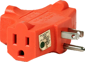 Heavy-duty 3 Outlet Ground Adapter