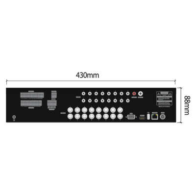 TVI/960H, 16ch, 15/30fps @1080p/960H, HD/VGA/BNC/Multi Spot, 4 HDDs+1, 1 eSATA, 8 Audio, Rack Mount