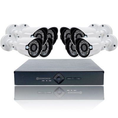 WEC108-N 8 Channel 1080P Universal W/8 4-in-1 IR White Bullet 1MP 3.6mm