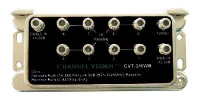 CVT-2/8WB 2x8 Cable TV Amplified Splitter Wideband