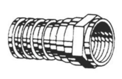 DC-257046 75 Ohm RG-6 Plenum "F" Connector With Attached Crimp-On Ring
