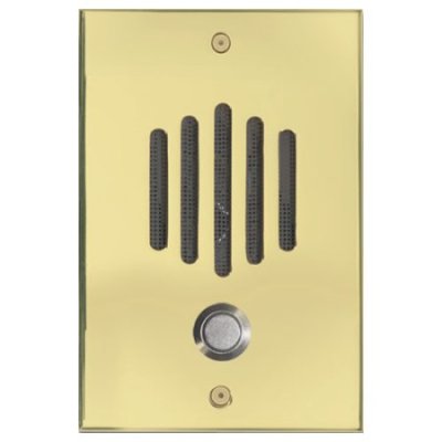 DP-0222C Channel Vision Front Door DP-Large Faceplate, No Camera, Polished Brass Finish, CAT5 Intercom