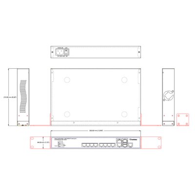 GV-POE0812 8-Port Gigabit 802.3at Web Management Layer 2+ Full Managed PoE Switch