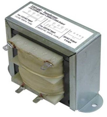 T28140D Transformer - 28VAC/175VA (6.25 amp), 115VAC/230VAC input.