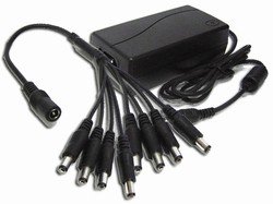 8 Camera Power Supply: 12VDC 5000 mA with 2.1 mm plugs Power Adapter