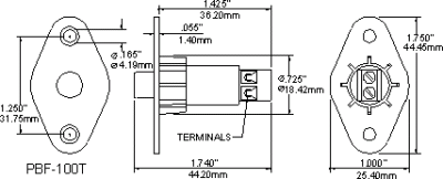 GRI-PBF100TGENW PUSH BUTTON FLANCH W/TURMONAL BLK