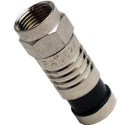 28001J F-Type RG6 Quad Nickel SealSmart Coaxial Compression Connector. 75pc.Jar.