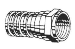 DC-257032 75 Ohm RG-6 "F" Connector With Attached Crimp-On Ring