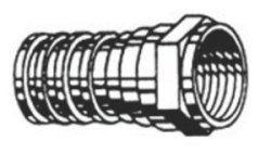 DC-257034 75 Ohm RG-6 Quad Shield "F" Connector With Attached Crimp-On Ring