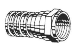 DC-257046 75 Ohm RG-6 Plenum "F" Connector With Attached Crimp-On Ring