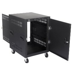 RX14-25 25 ½" Deep, 14RU Mobile Equipment Rack includes: Casters, and Side Handles.