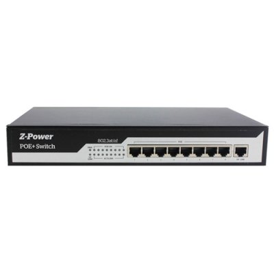 WEC-POE8 - Z-Power 8 Ch 802.3AT / AF PoE Plus Switch. 15.4W / 30Watt Per Channel. 150Watt Internal Power