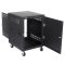 RX14-25 25 ½" Deep, 14RU Mobile Equipment Rack includes: Casters, and Side Handles.