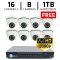 16 CH DVR with 8 HD 1080P Security Universal ACT  Dome & HD DVR Kit for Business Professional Grade FREE 1TB Hard Drive