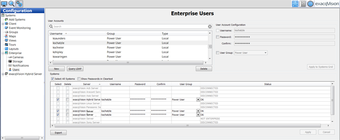 Enterprise vms user setup