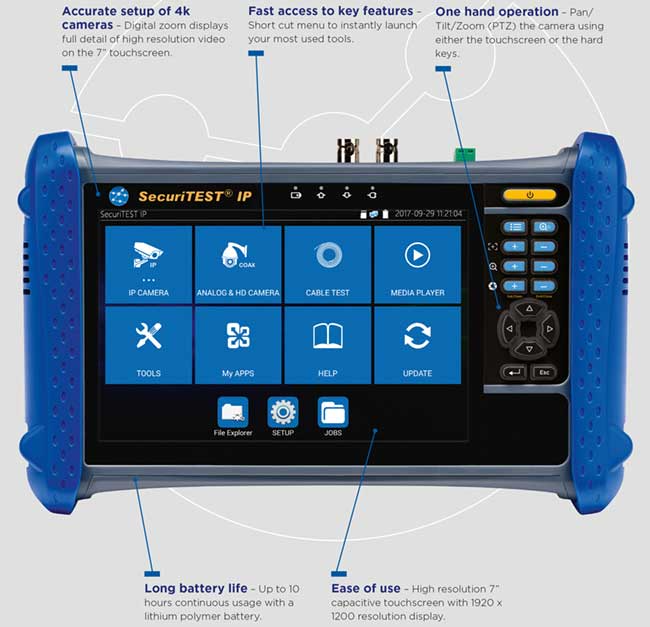 SecuriTEST IP CCTV Tester 13 front annotated en