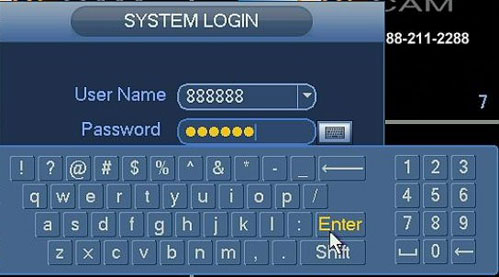 iMaxCamPro DVR system login screen