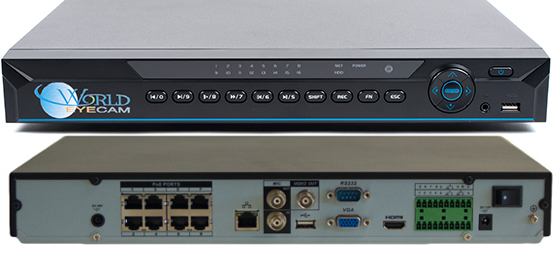 IP Megapixel recorder 4 channel PoE Power