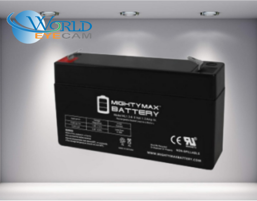 Lead Acid Battery, Sealed, 6 Volt, 1.3 Amp-Hr, With F1 Terminal