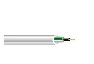 Control Cable, PVC-NYL, 10-3C BOAT CABLE (UL) ABYC, TC PVC/PVC NS FLAT WHT JKT, 105C NON CSA(WH/BK/G