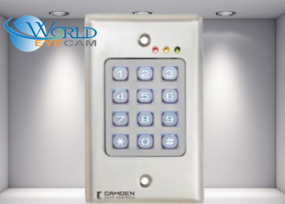 Door Activation Device Keypad, Vandalproof, Flush Mount, 1-Gang, Metal Backlit, 12/24 Volt AC/DC, 999 User, 4-1/2" Length x 2-3/4" Width x 3/4" Depth, For Outdoor