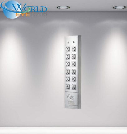 Digital Keypad, Mullion Mount, Vandalproof, Weatherproof, Indoor/Outdoor, 12 Volt DC, 95 Milliampere, -20 to 70 Deg C, IP65, 302 Stainless Steel, With Card Reader