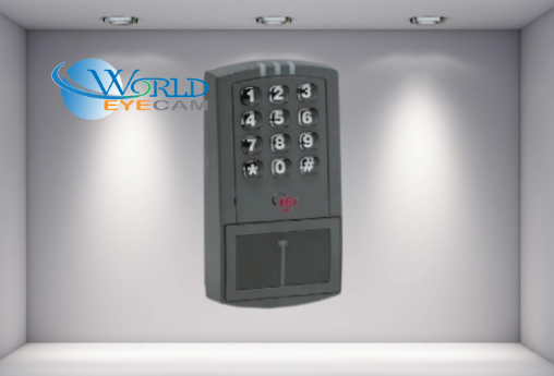 Door Control Proximity Reader and Keypad, Glass Mount, Wiegand, 12 Volt DC, 125 Kilohertz, 2.75" Width x 5.25" Depth x 1.38" Height, With Keypad
