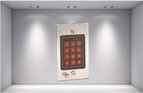Door Access Control Keypad, 1-Door, Weather-Resistant, Flush Mount, 120 User, 12 to 24 Volt AC/DC, 91 Milliampere, 1.8" Width x 1.125" Depth x 2.555" Height