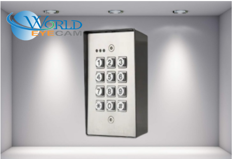 Digital Keypad, Vandalproof, Weatherproof, 100 User, 12/24 Volt AC/DC, IP66, 302 Stainless Steel, With Metal Backbox