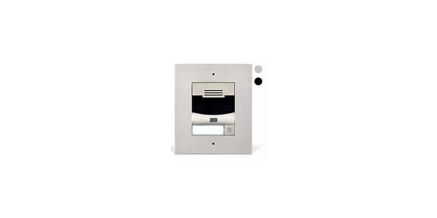 IP Intercom, 1-Button, Flush Mount, 12 Volt DC, 2 Ampere, 130 MM Width x 5 MM Depth x 153 MM Height, Nickel Plated, With Camera