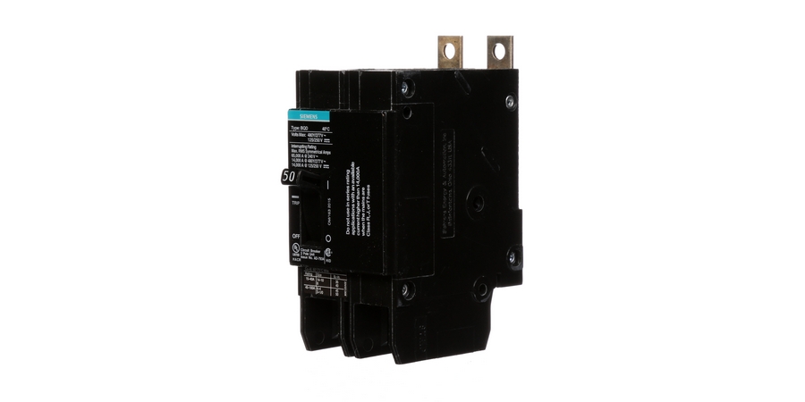 Molded Case Circuit Breaker, Thermal Magnetic, Panelboard Mount, 2 Pole, 480 Star/277 Volt AC, 50/60 Hertz, 125/250 Volt DC, 50A, 14 kA Interrupting Rating