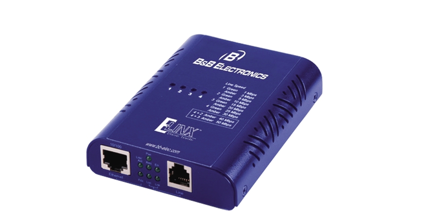 Industrial 10/100 Base-TX Ethernet Copper Extender, sold in single packs - two required per system