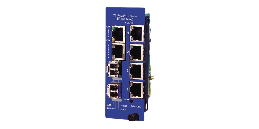 iMcV-T1-Mux/4, SFP (requires one or two SFP/155 Module(s), sold separately)