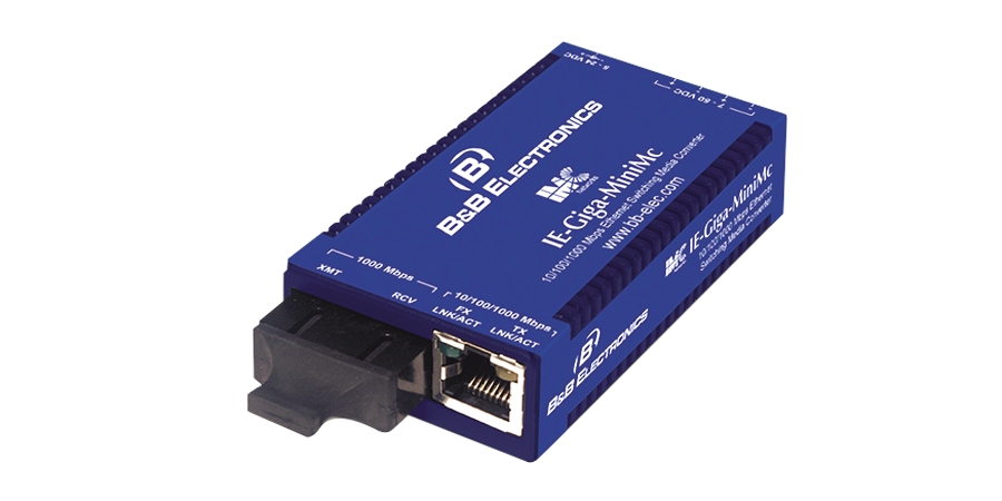 Miniature media converter, TX/SX-MM850-SC, industrial grade 10/100/1000 IE-Giga-MiniMc with AC power