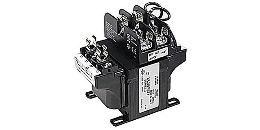 100 VA rating 4 terminal transformer with 4.17/0.87 output amps with a primary fuse block and a secondary fuse clip