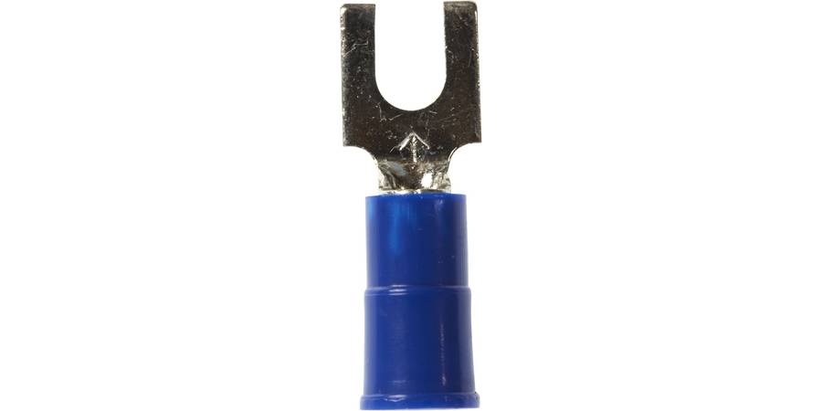 Fork Terminal, Butted Seam Barrel, 600/1000 Volt, 0.85" Length x 0.3" Width x 0.03" Thk, 16 to 14...