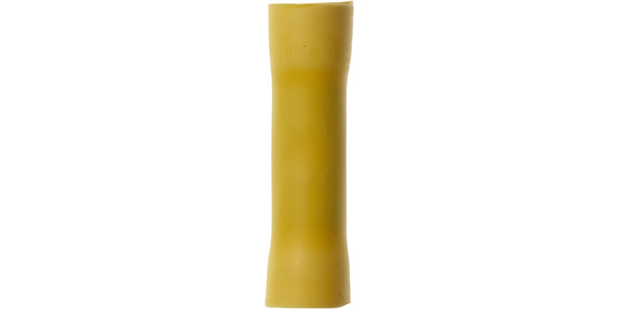 Butt Splice Connector, Butted Seam Barrel, 600/1000 Volt, 1" Length x 0.03" Thk, 16 to 14 AWG Con...
