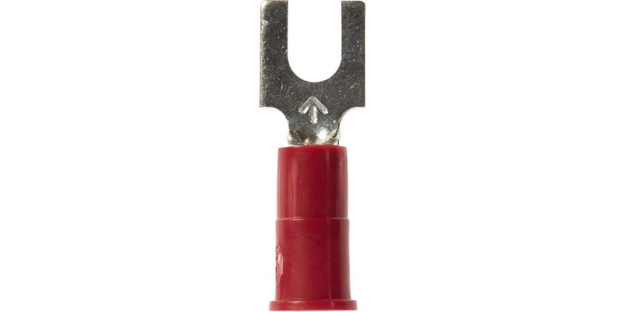 Fork Terminal, Brazed Seam Barrel, 600/1000 Volt, 0.85" Length x 0.3" Width x 0.03" Thk, 22 to 18...